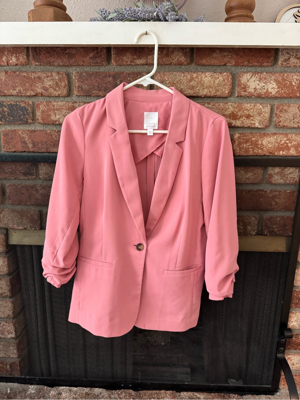 LC Lauren Conrad Rose Pink Single-Button Blazer